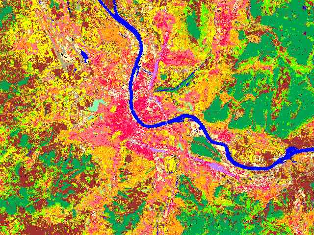 [Satellite-based land-use pixel classes]